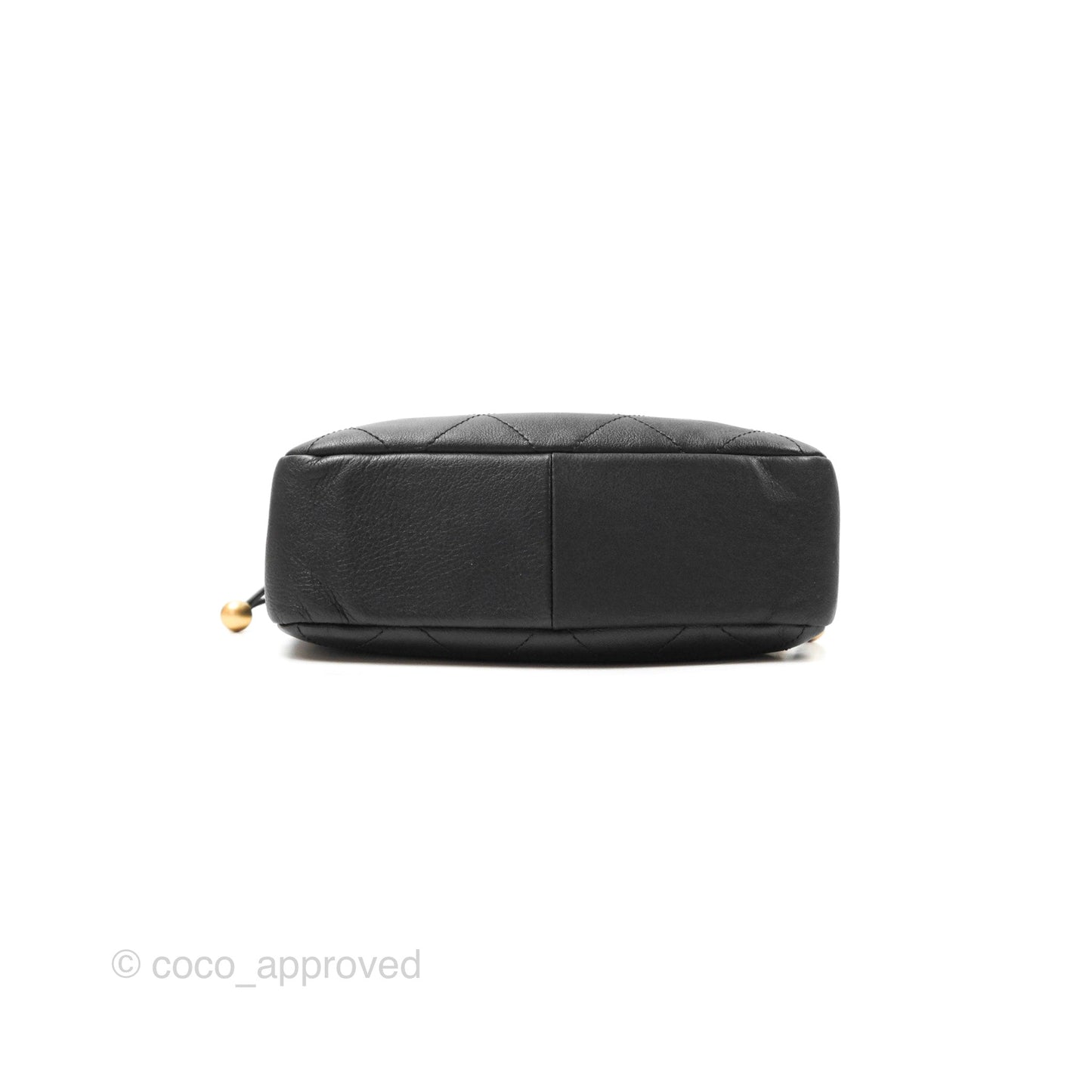 Chanel Drawstring Tote Bag Black Calfskin Aged Gold Hardware