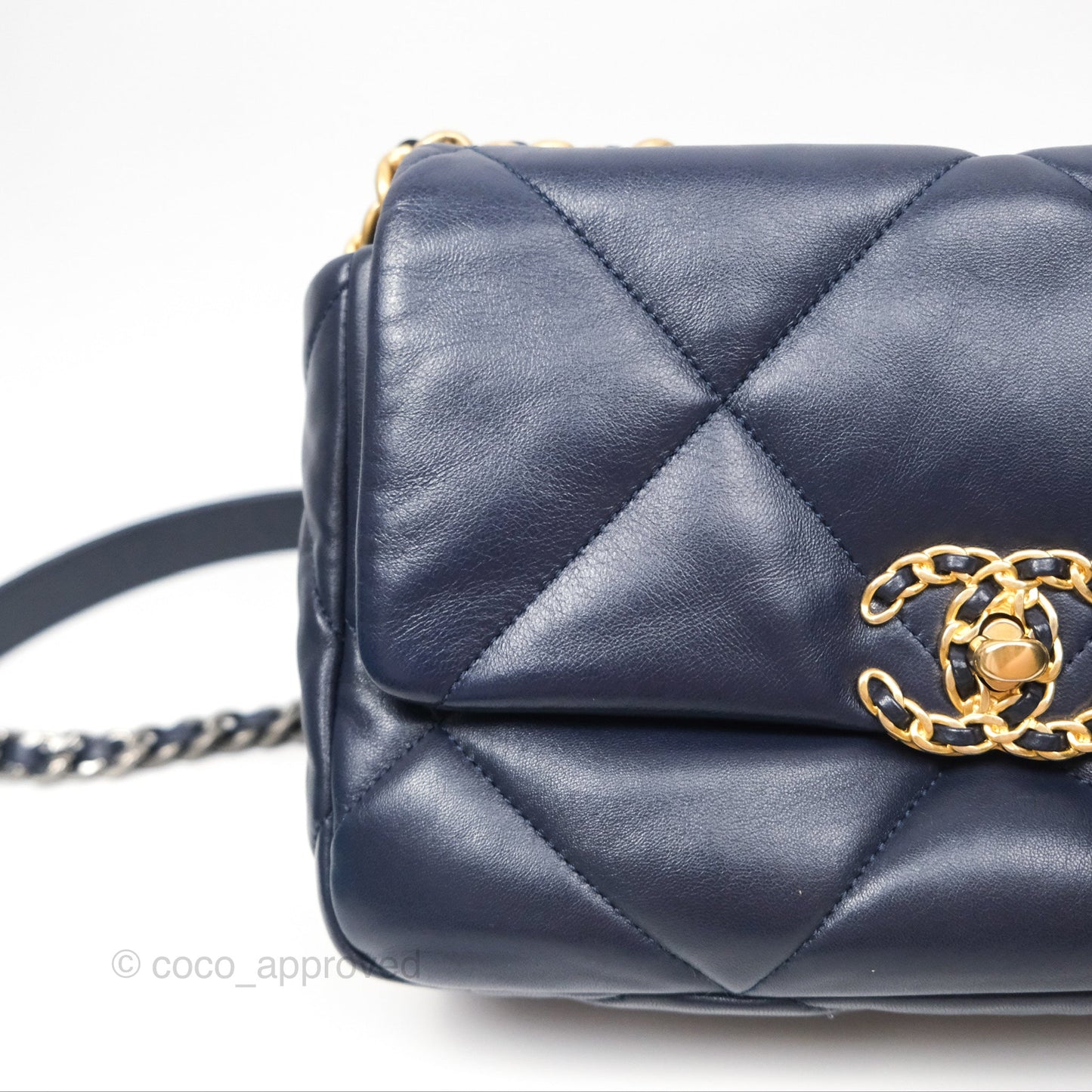 Chanel 19 Small Dark Navy Mixed Hardware