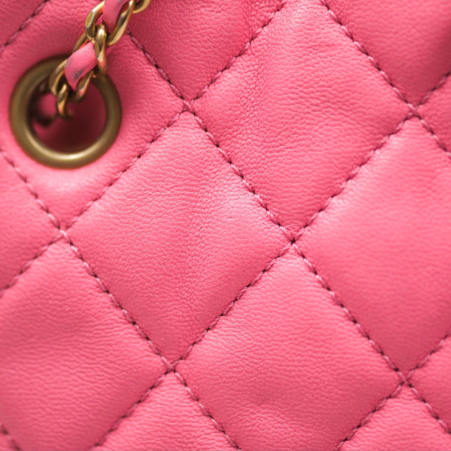 Chanel Pearl Crush Drawstring Bucket Bag Pink Lambskin Aged Gold Hardware
