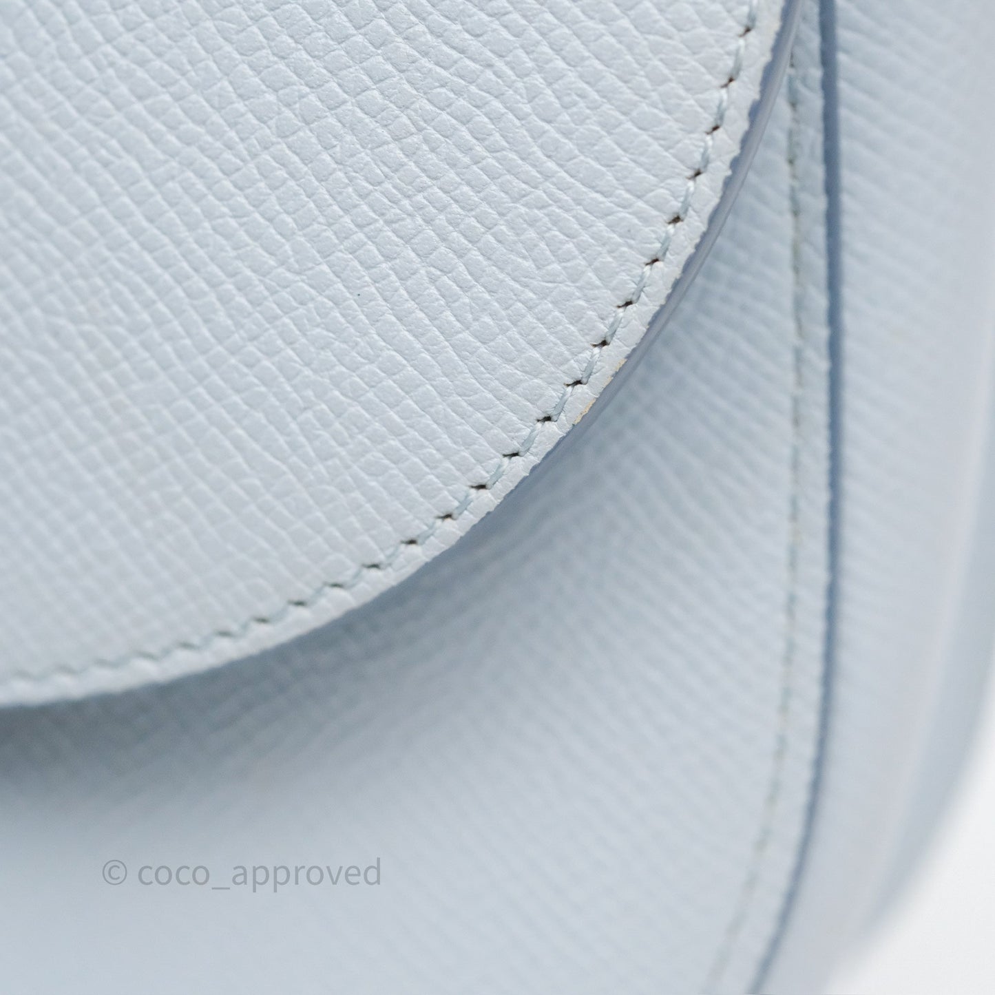 Celine Small Trotteur Crossbody Bag Light Blue Grained Calfskin