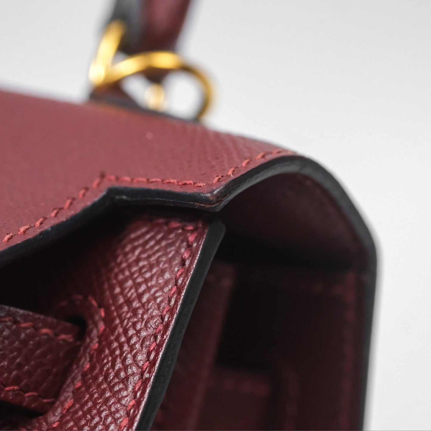 Hermès Sellier Kelly 25 Rouge H Epsom Gold Hardware