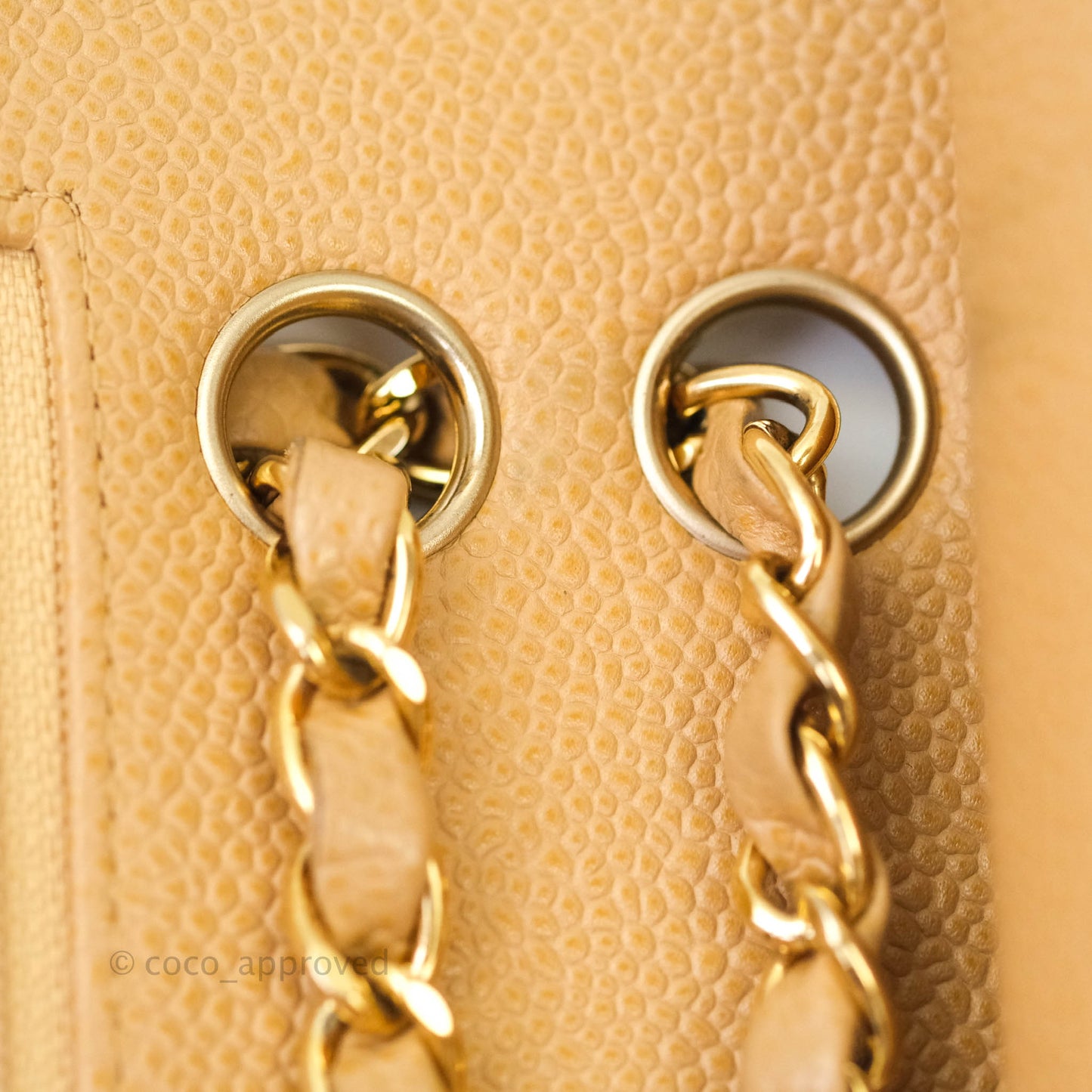 Chanel Classic M/L Medium Double Flap Dark Beige Caviar 24K Gold Hardware