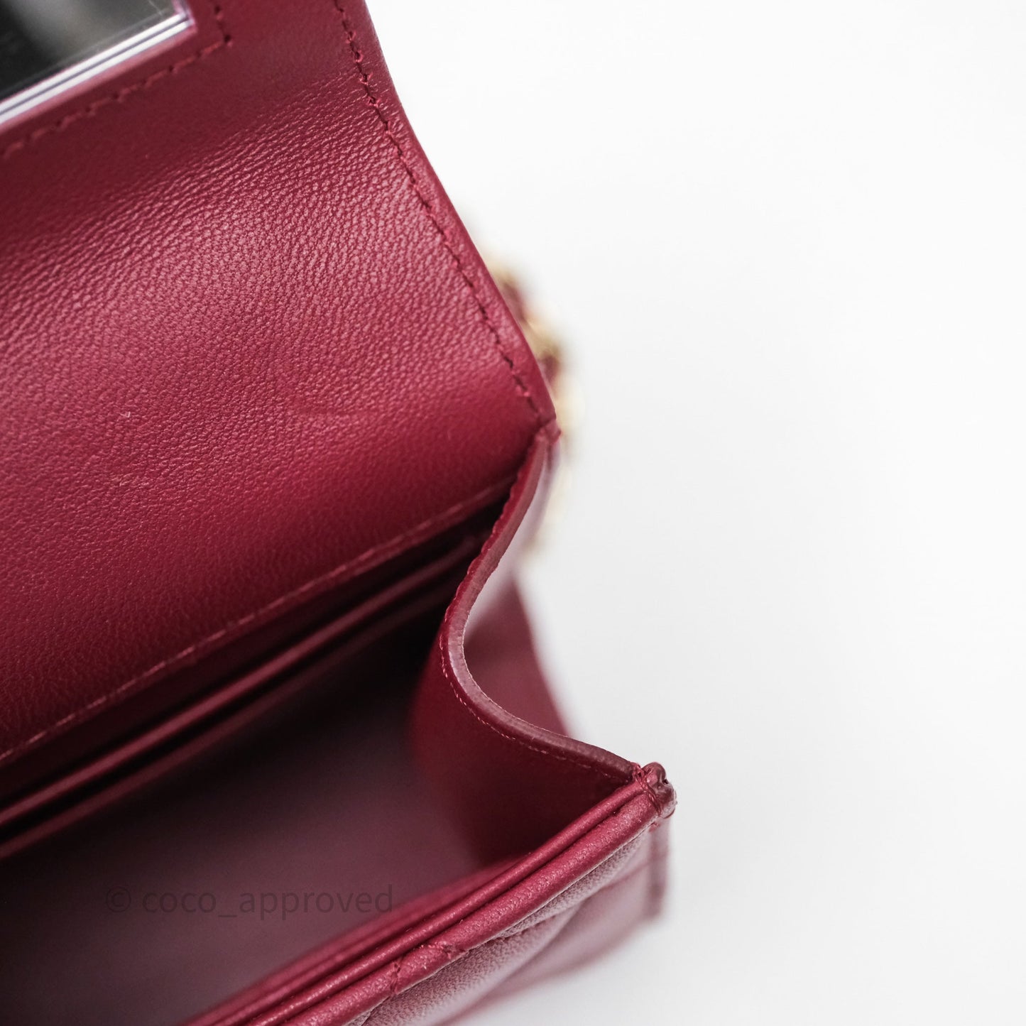 Chanel Mini Top Handle Flap Bag Red Lambskin Gold Hardware