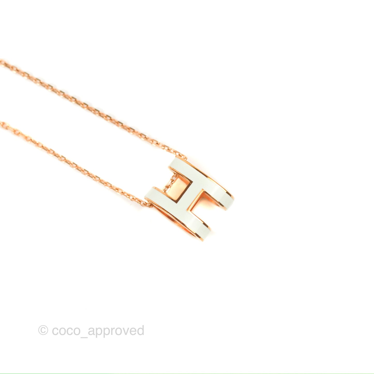Hermès Pop H Pendant Necklace Vert Fizz Rose Gold Hardware