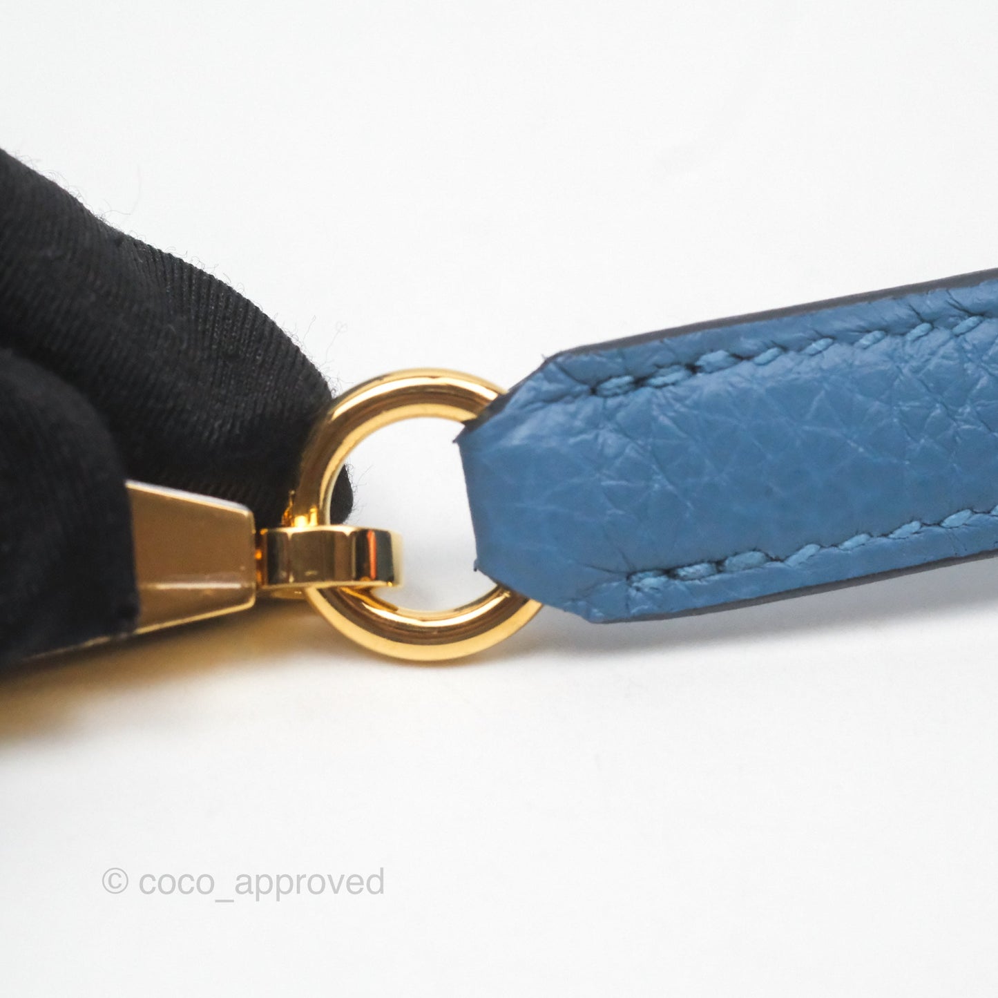 Hermes Kelly 25 Togo Bleu Azur 7R Gold Hardware