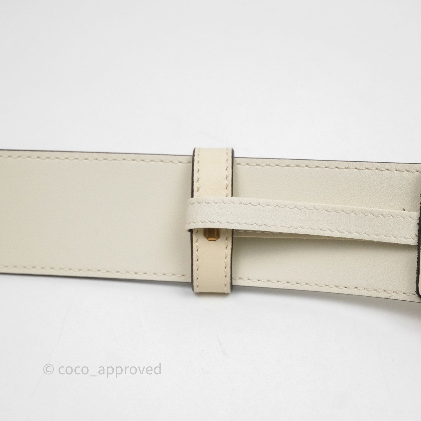 Gucci Double GG 20mm Belt 75 30 White Calfskin