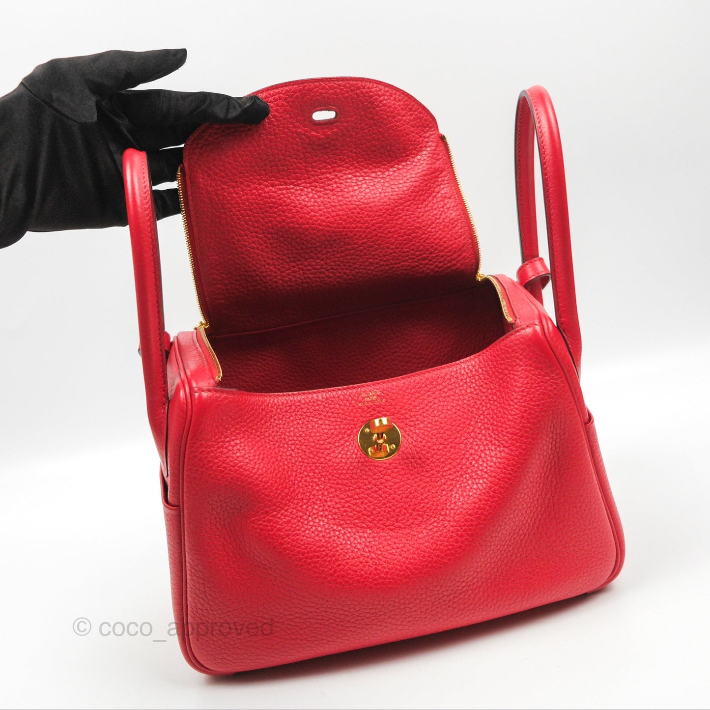 Hermès Lindy 26 Rouge Tomate Clemence Gold Hardware