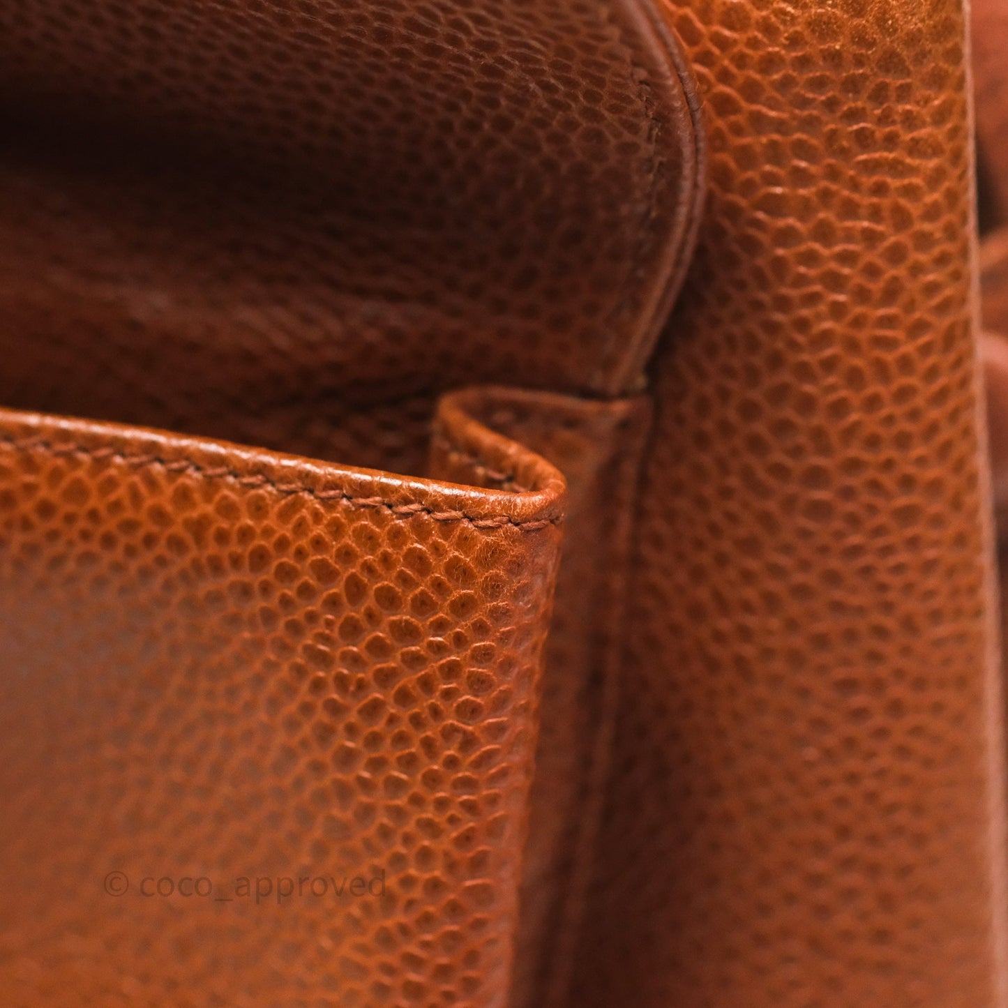 Chanel Vintage Tote Caramel Caviar 24K Gold Hardware