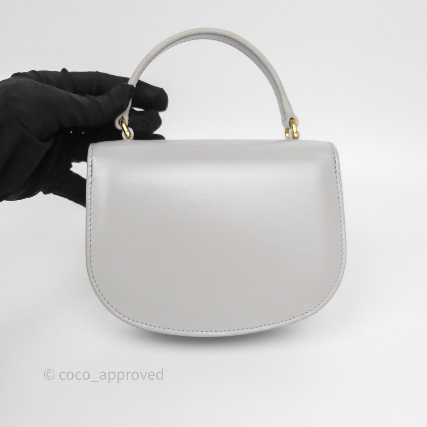 Celine Mini Besace Clea in Shiny Calfskin Grey