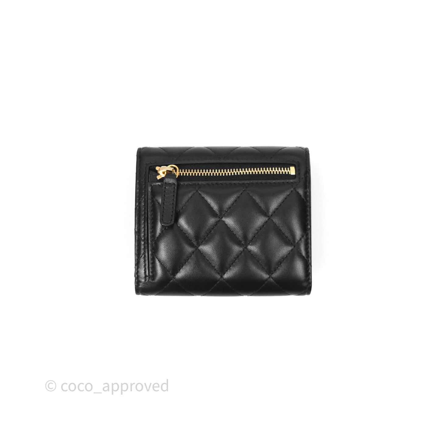 Chanel Classic Short Flap Wallet Black Lambskin Gold Hardware