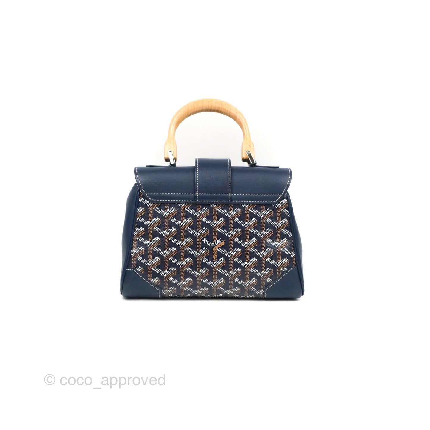 Goyard Saïgon Mini Bag Navy Goyardine Canvas/Chevroches Calfskin