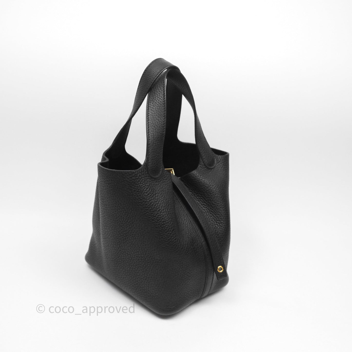Hermès Picotin 18 Black Noir 89 Clemence Gold Hardware
