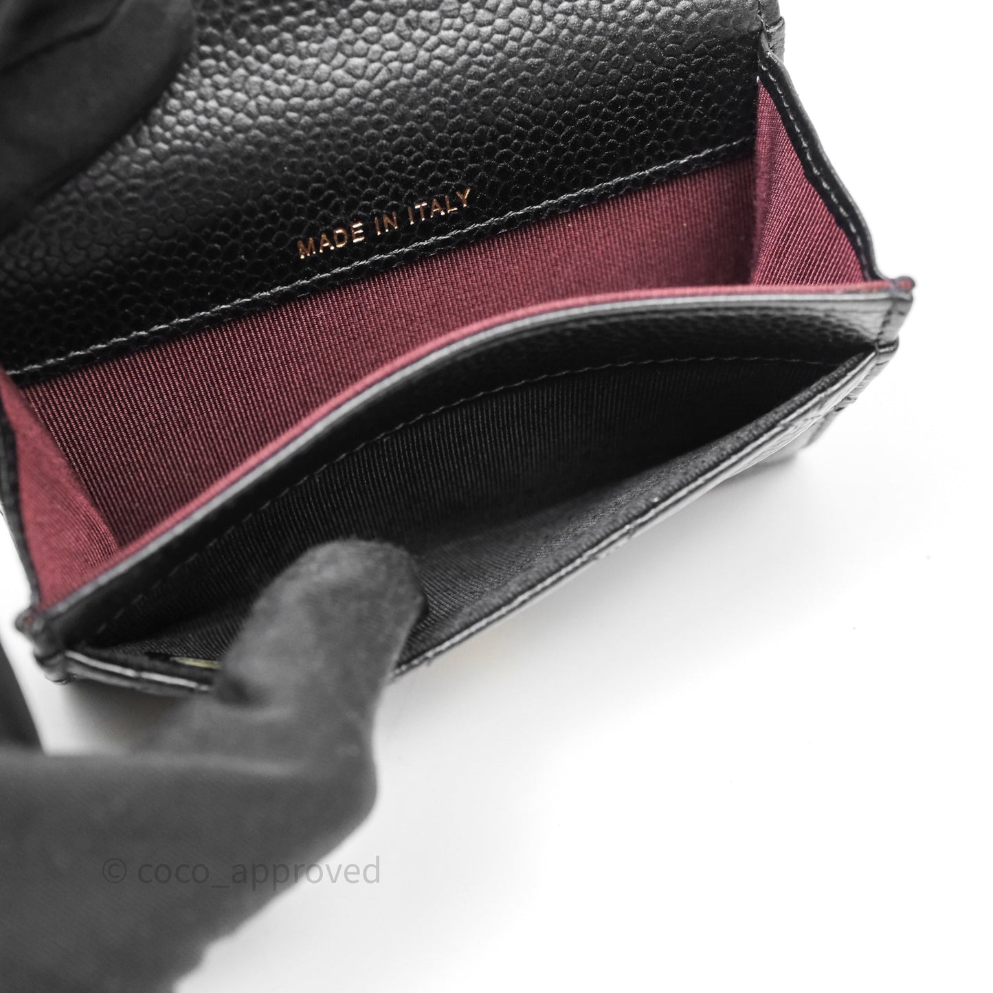 Chanel Classic Quilted Flap Card Holder Black Caviar Gold Hardware