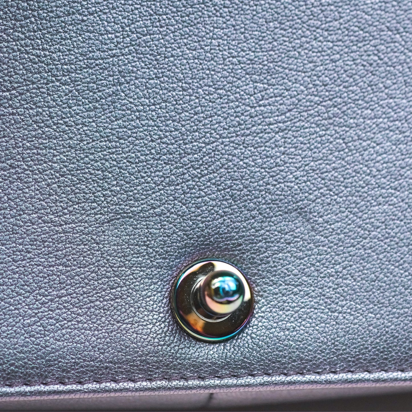 Chanel Medium Boy Quilted Iridescent Purple Goatskin Rainbow Hardware