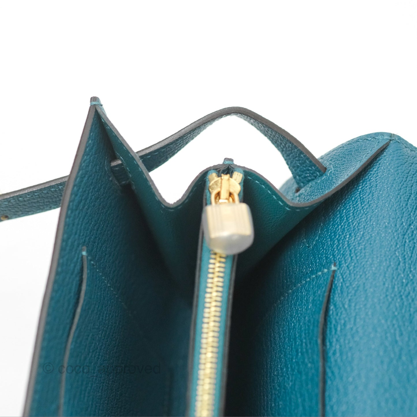 Hermès Kelly To Go Wallet Vert Bosphore Chevre Mysore Gold Hardware