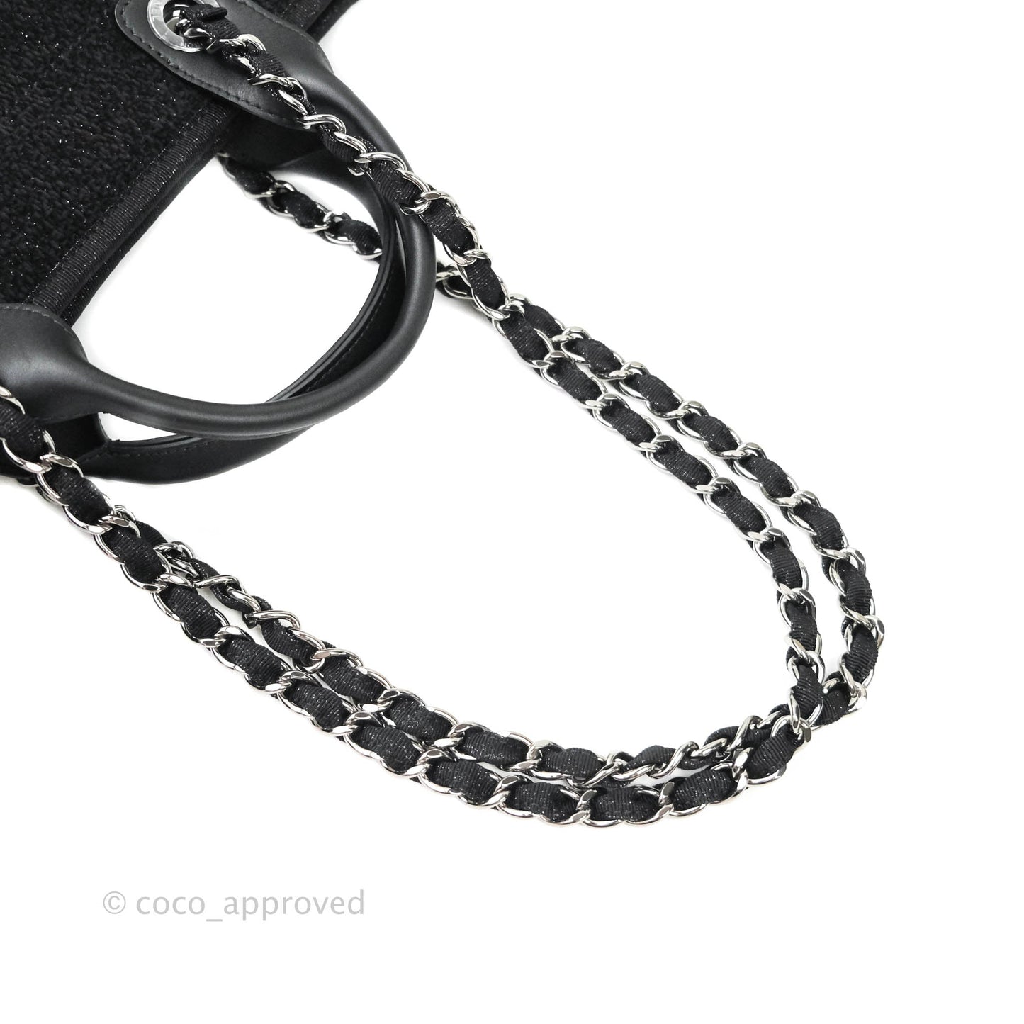 Chanel Large Deauville Black Glitter Lurex