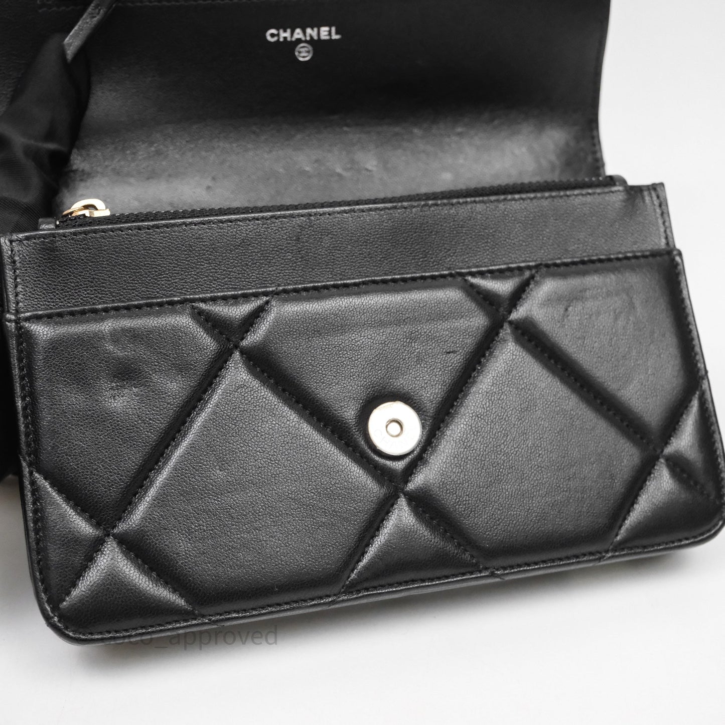 Chanel 19 Wallet on Chain WOC Black Mixed Hardware
