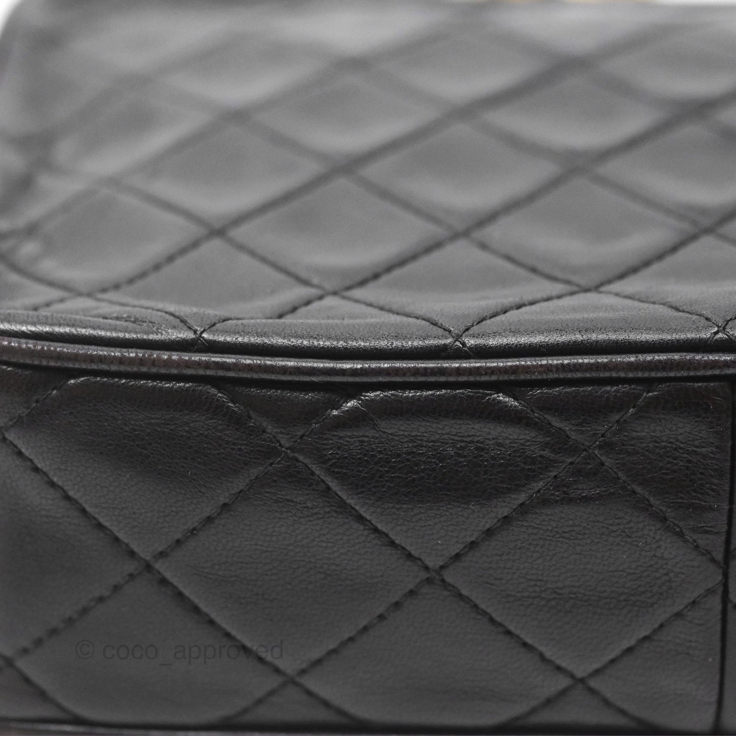 Chanel Vintage Small Camera Bag Black Lambskin Gold Hardware