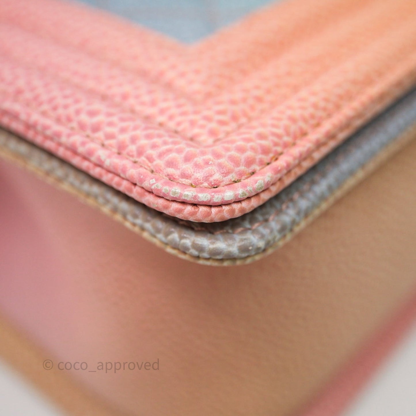 Chanel Medium Boy Quilted Rainbow Caviar Silver Hardware