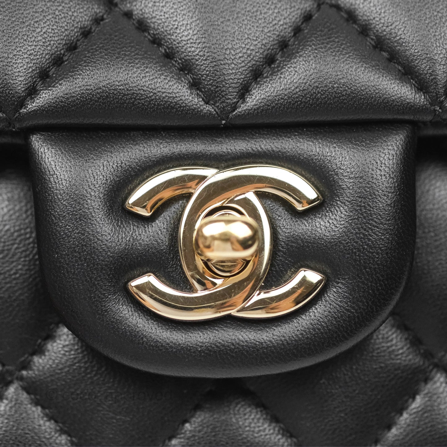 Chanel Top Handle Mini Rectangular Flap Bag Black Lambskin Gold Hardware