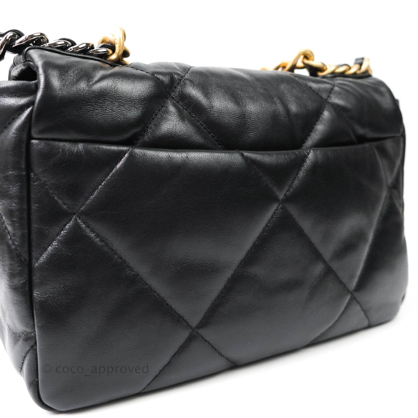 Chanel 19 Small Black Goatskin Mixed Hardware Goatskin