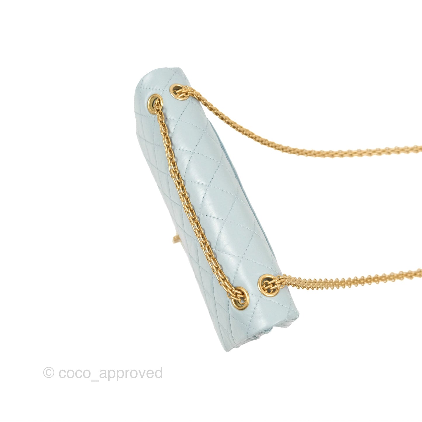 Chanel Reissue 226 Quilted Light Blue Aged Calfskin Gold Hardware