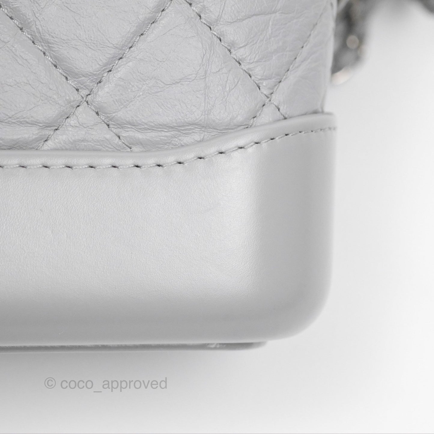 Chanel Small Gabrielle Hobo Quilted Grey Aged Calfskin