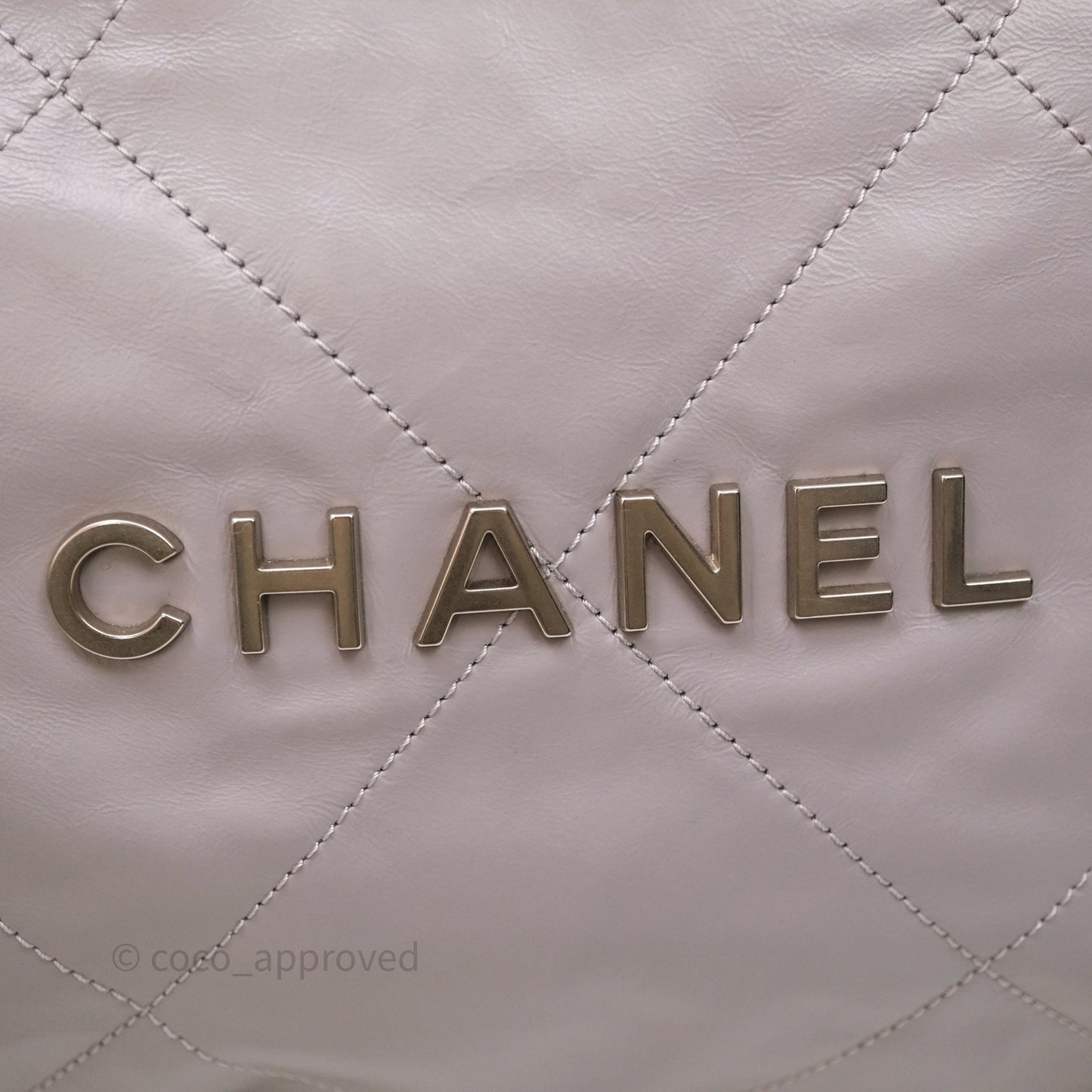 Chanel 22 Small Grey Aged Calfskin Matte Silver Hardware