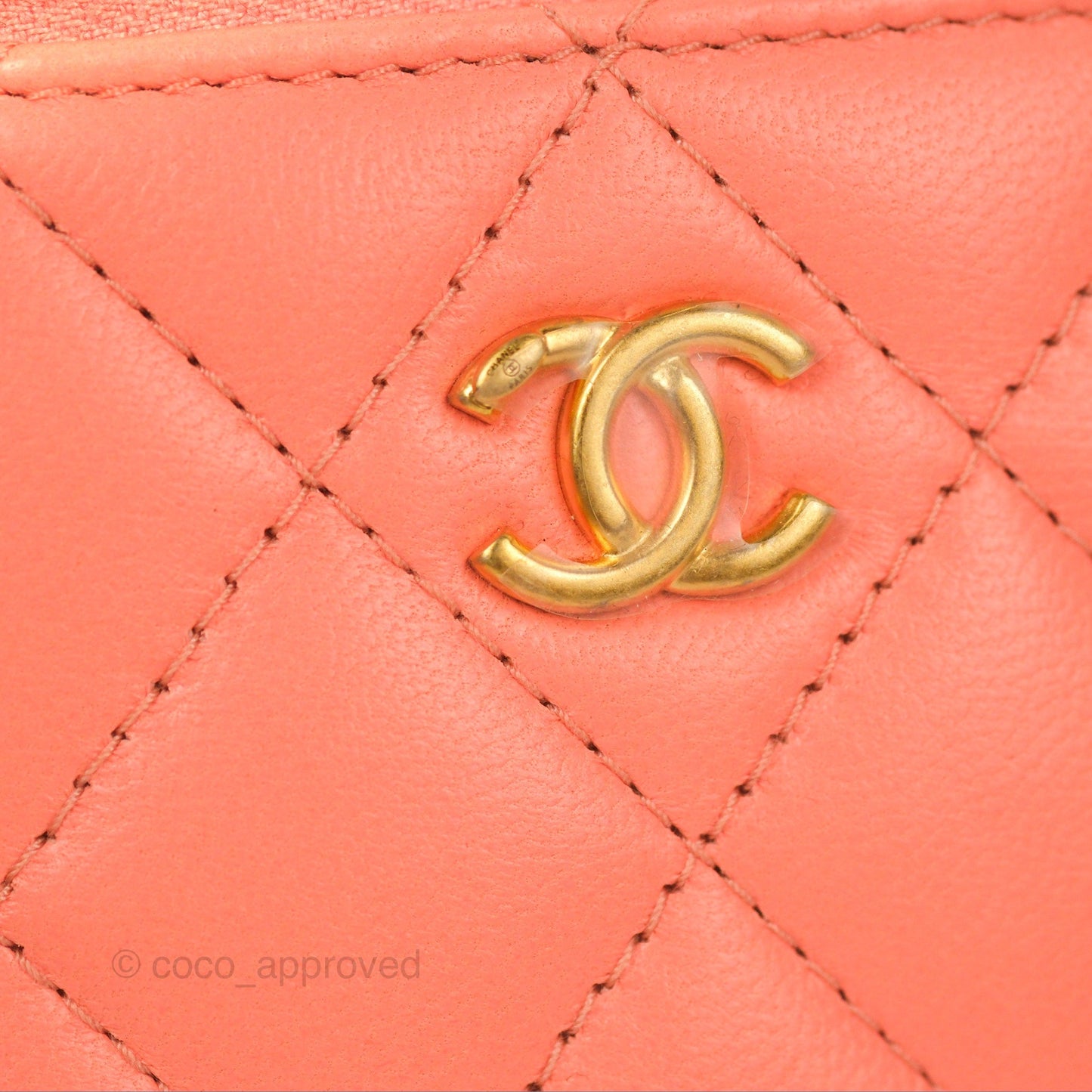 Chanel Mini Pearl Crush Vanity With Chain Orange Clair Gold Hardware