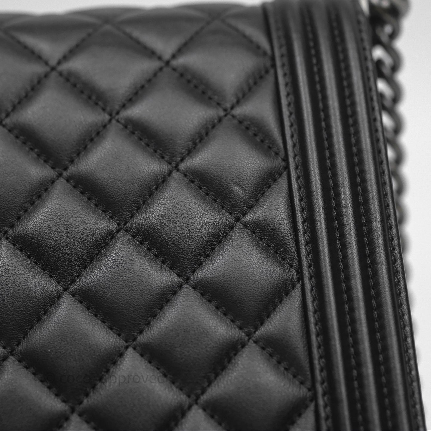 Chanel Quilted North South Boy Flap Black Calfskin Ruthenium Hardware