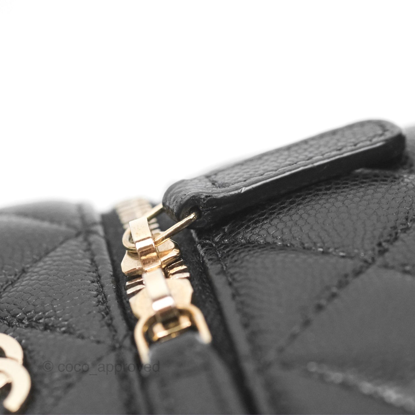 Chanel Vanity Phone Holder With Chain Black Caviar Gold Hardware