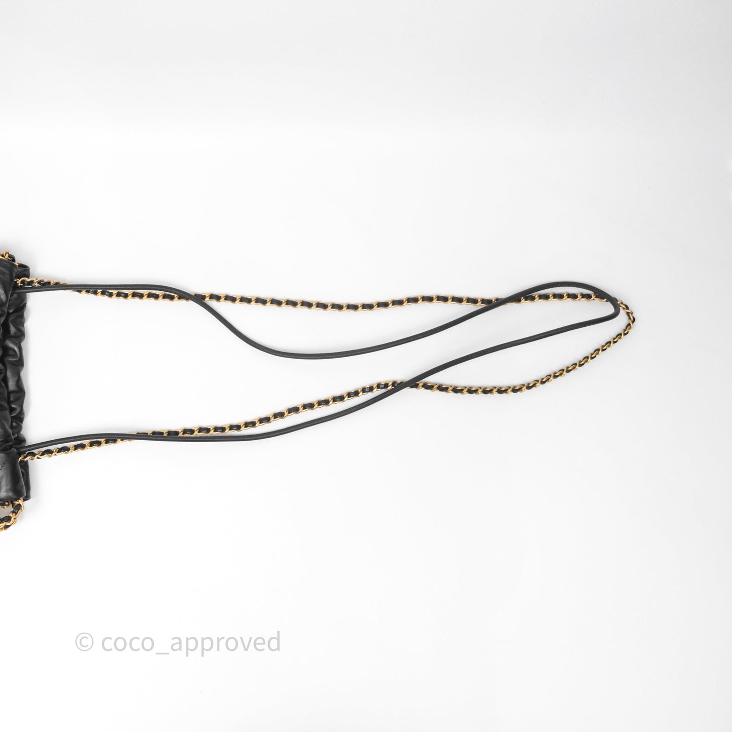 Chanel 22 Mini Bag Black Shiny Crumpled Calfskin Aged Gold Hardware