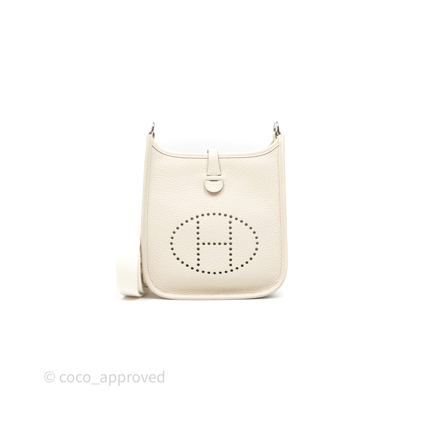 Hermès Mini Evelyne Craie 10 Clemence Palladium Hardware