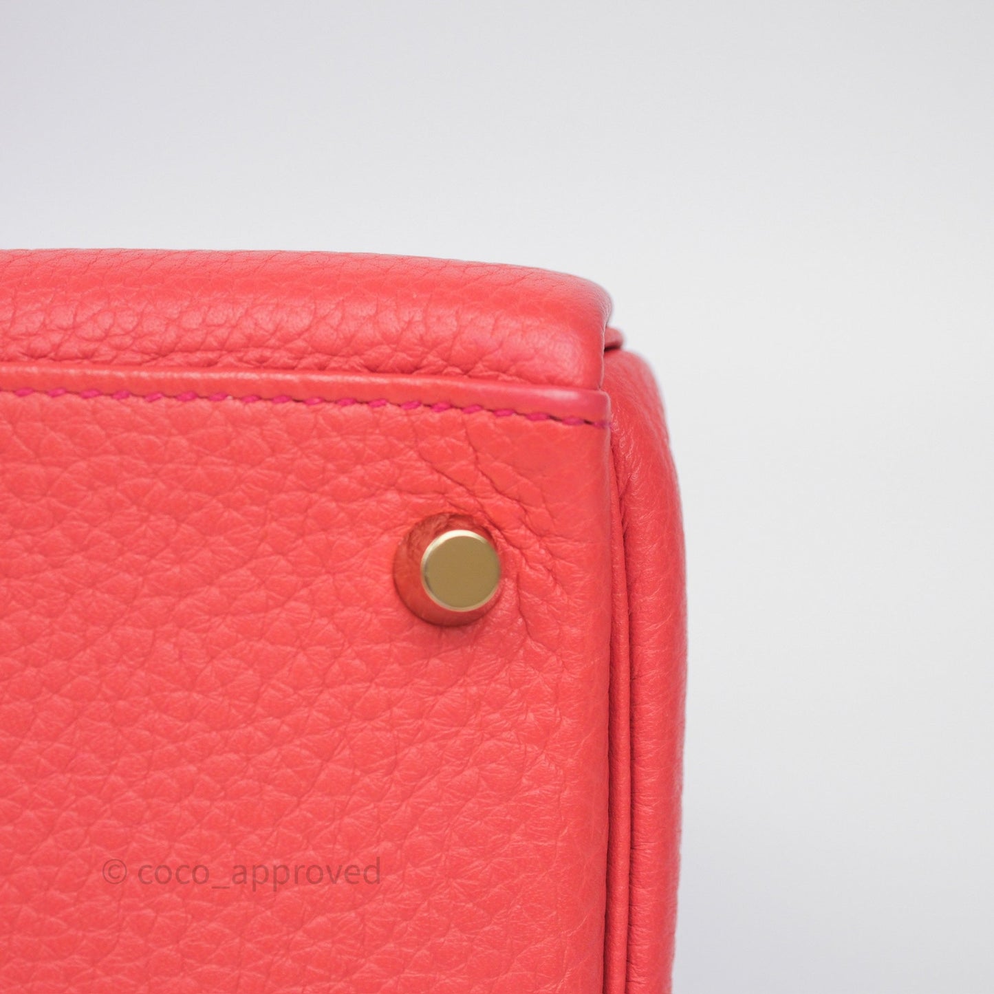 Hermès Kelly 28 Rose Jaipur Retourne Togo Gold Hardware