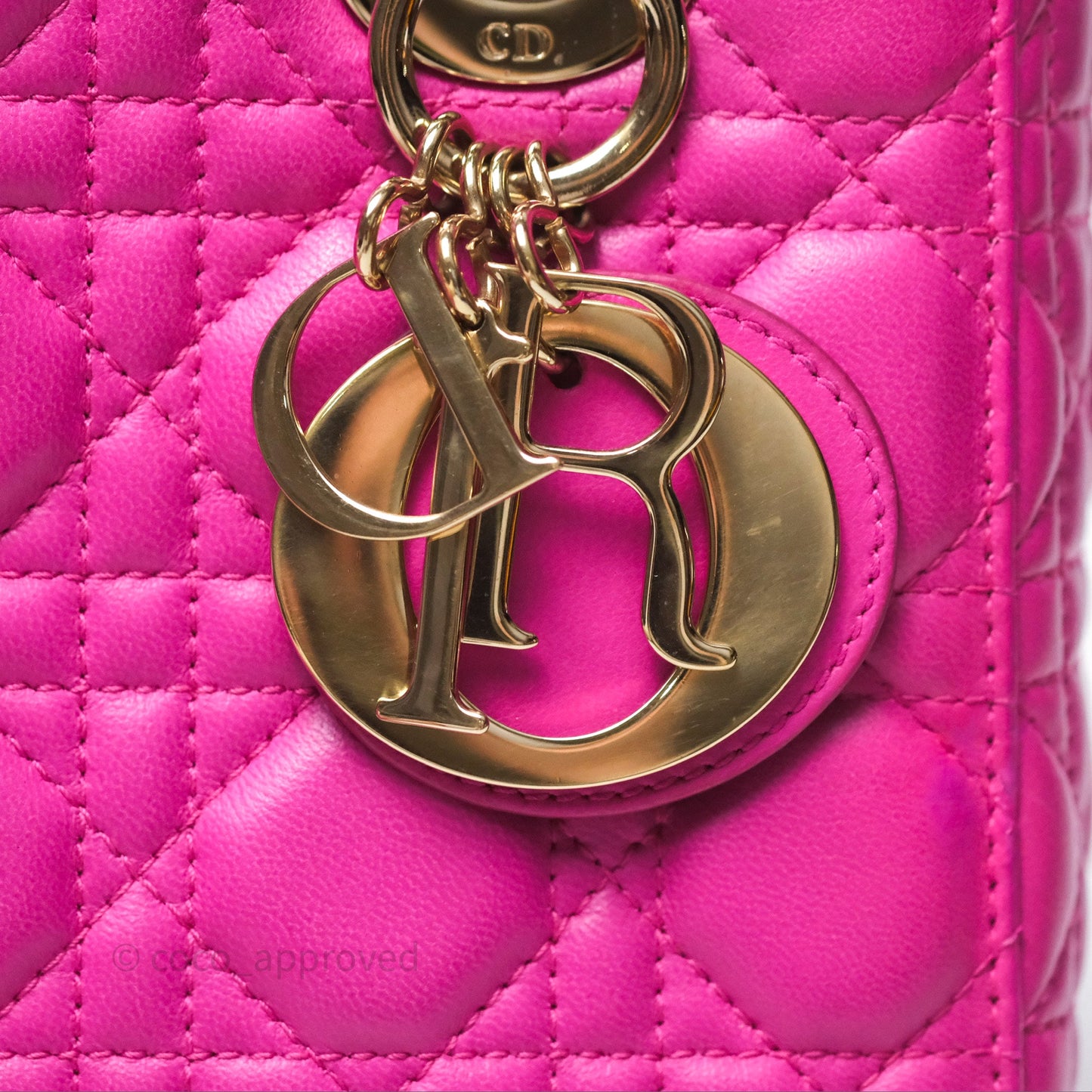 Christian Dior Small Lady Dior My ABCDior Magenta Cannage Lambskin