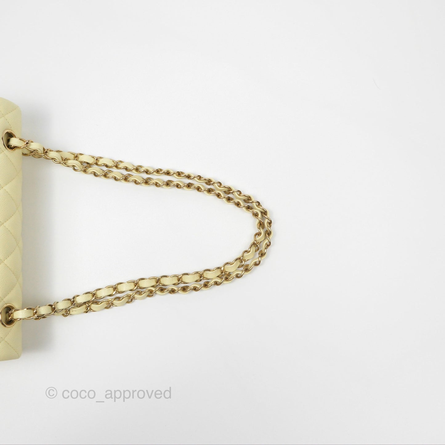 Chanel Small Classic Flap Quilted Yellow Caviar Gold Hardware
