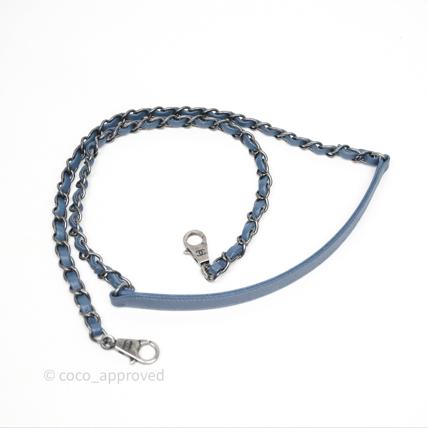 Chanel Medium Coco Handle Quilted Aged Caviar Dark Blue Ruthenium Hardware