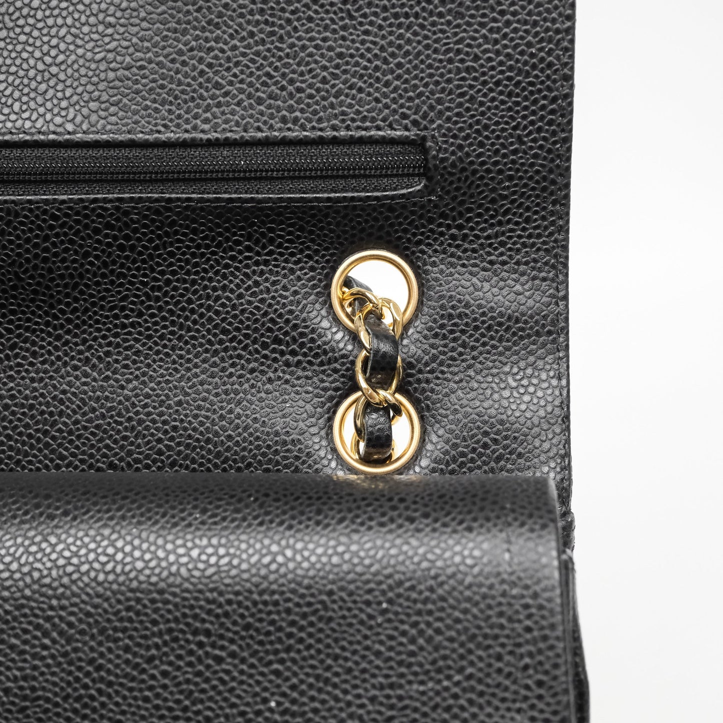 Chanel Classic M/L Medium Flap Quilted Black Caviar Gold Hardware