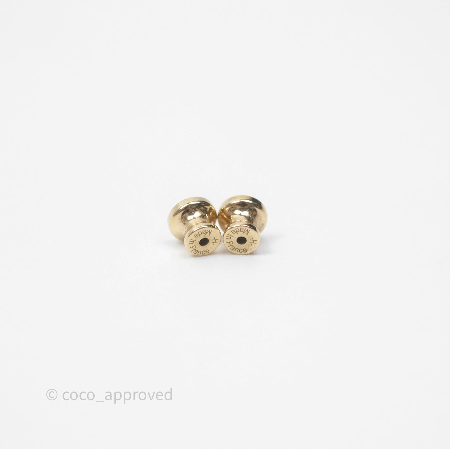 Hermès Amulette Equestre Earrings Gold Tone