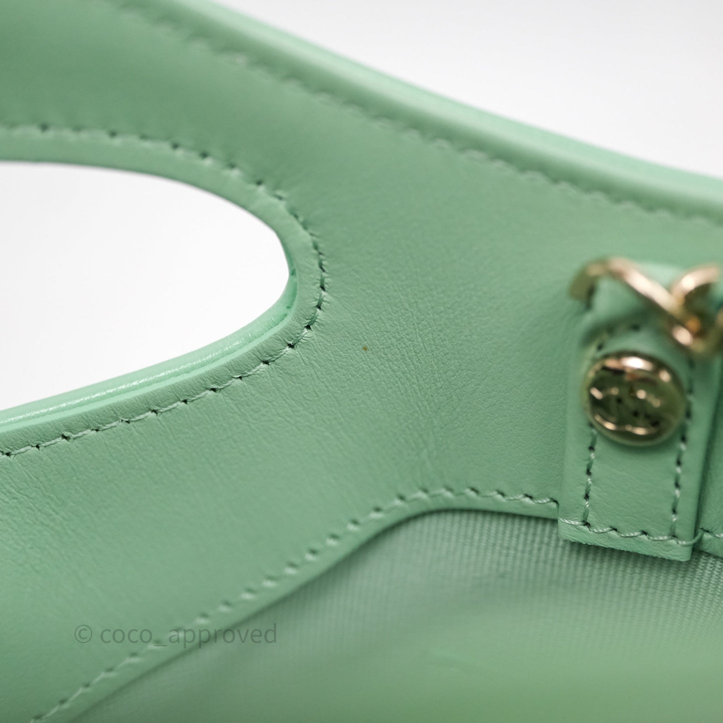 Chanel Nano 31 Green Shiny Lambskin Gold Hardware