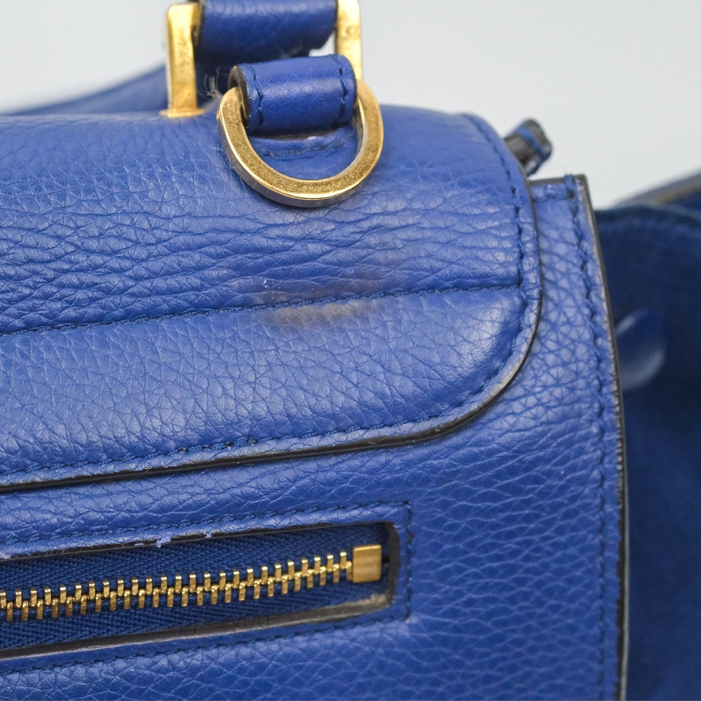 Celine Small Sleek Trapeze Blue Calfskin