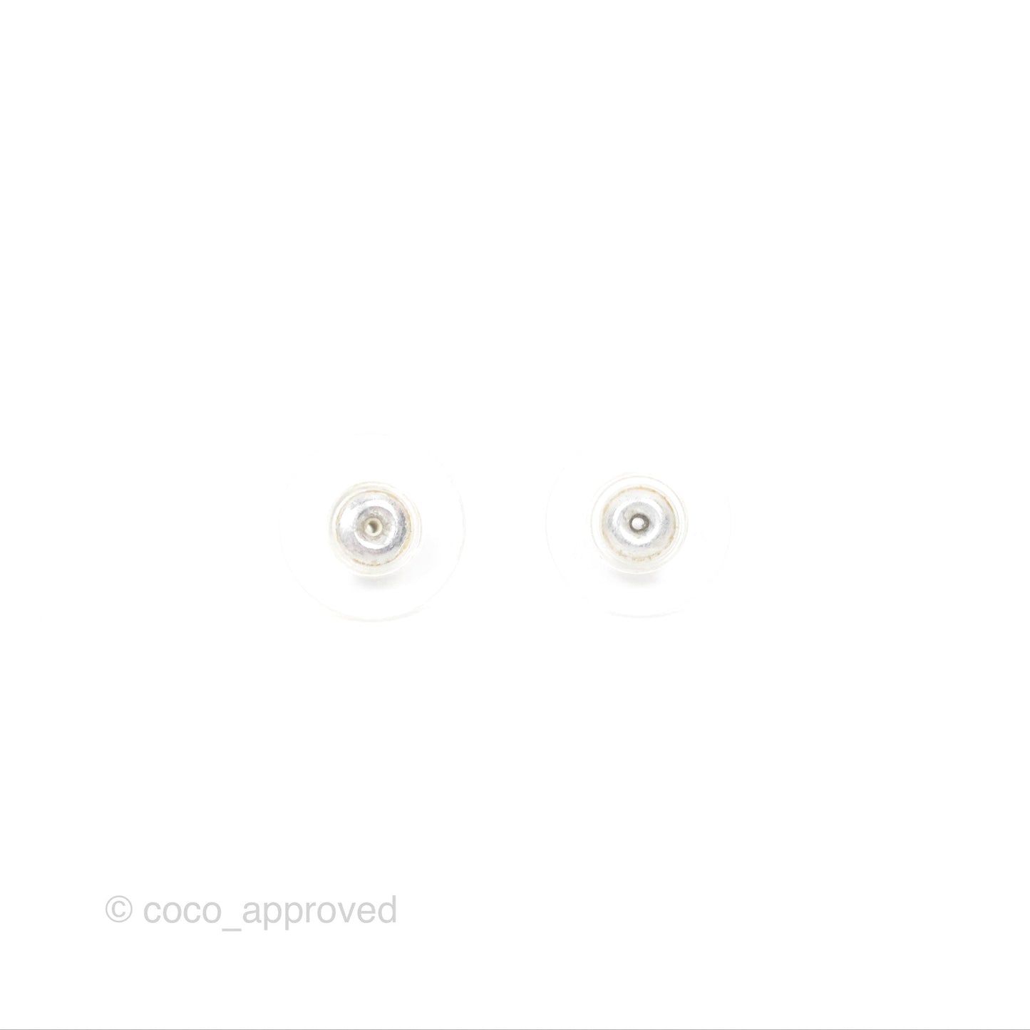 Chanel Crystal CC Earrings Silver Tone 09V