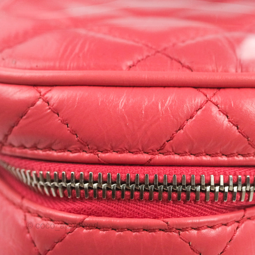 Chanel Aquarium PVC Coral Pink Crumpled Calfskin Silver Hardware