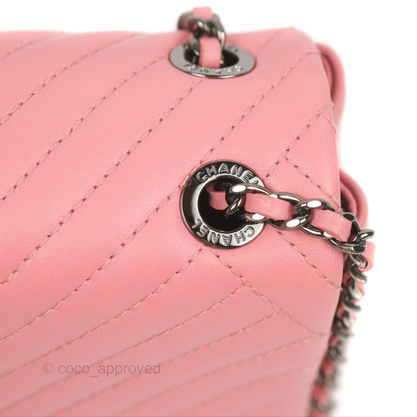 Chanel Small CC Crossing Flap Pink Lambskin Gun Metal Hardware