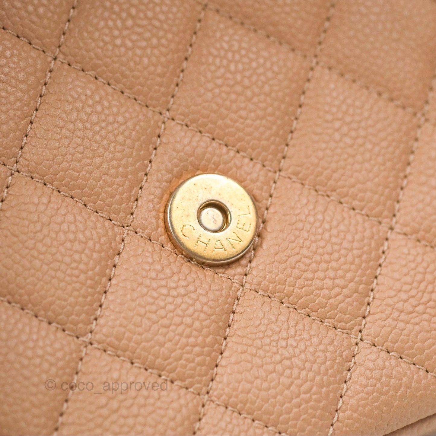 Chanel Quilted Small CC Filigree Flap Beige Black Caviar