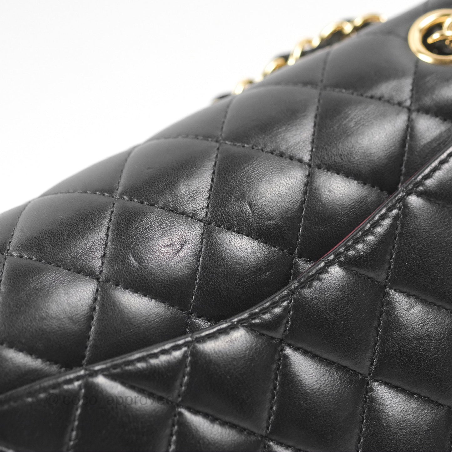Chanel Classic M/L Medium Flap Quilted Black Lambskin Gold Hardware