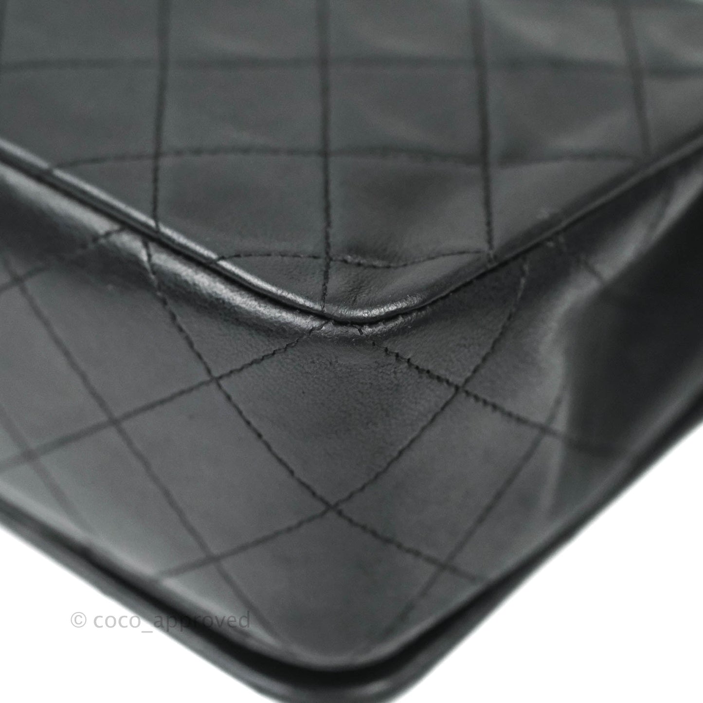 Chanel Vintage Small Single Full Flap Bag Black Lambskin 24K Gold Hardware