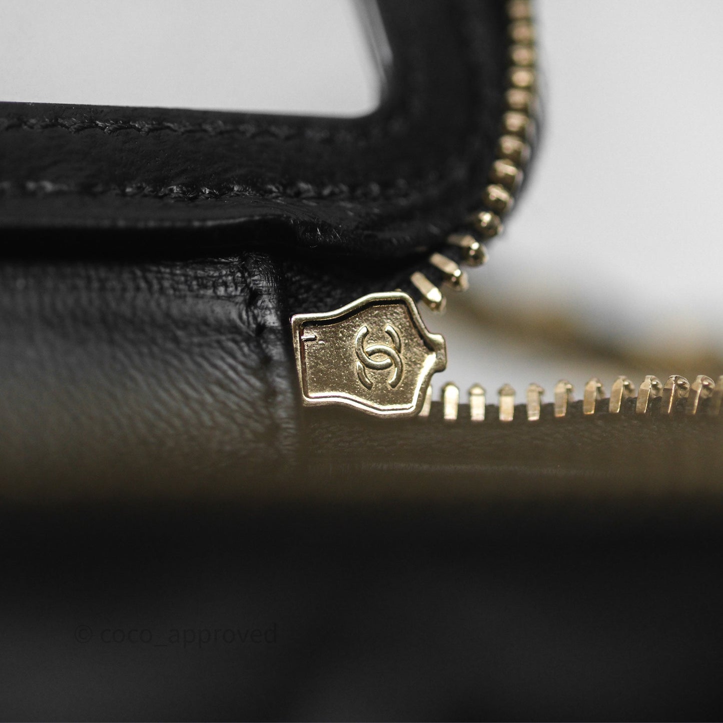 Chanel Mini Metal Top Handle Vanity With Chain Black Lambskin Aged Gold Hardware