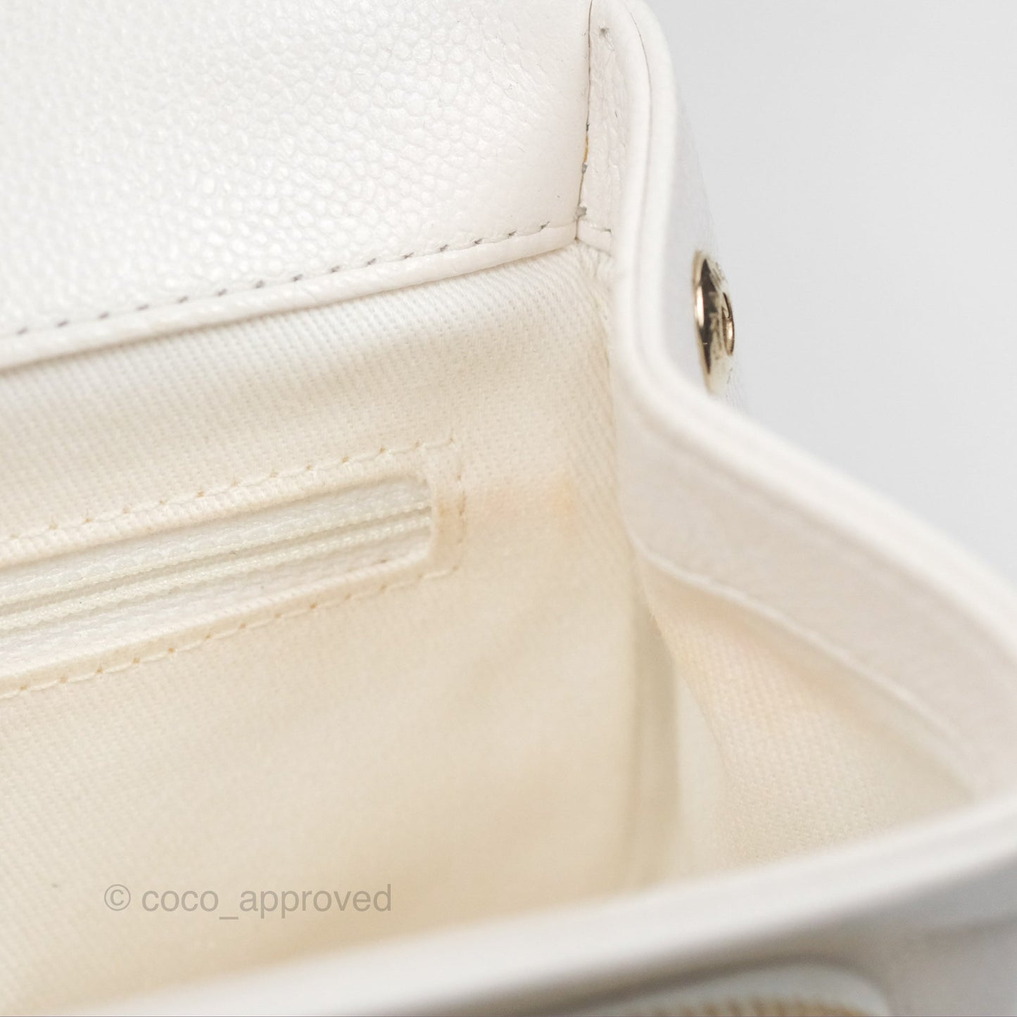 Chanel Quilted Small Business Affinity Flap White Caviar Gold Hardware