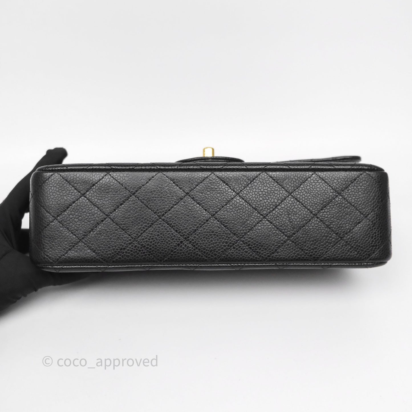 Chanel Classic M/L Medium Flap Quilted Black Caviar Gold Hardware